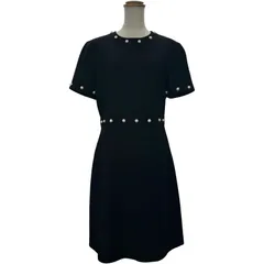 グッチ GUCCI パールボダン半袖ワンピース 448781 ブラック ウール レディース ワンピースのサムネイル