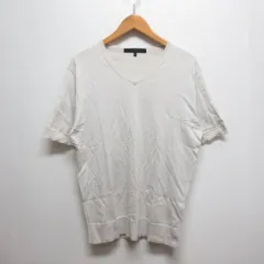 デザインワークス DESIGNWORKS 半袖 Vネック ニット カットソー M ライトベージュ コットン 薄手のサムネイル