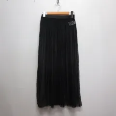 ルイシャンタン Lui Chantant 美品 ピンドット柄 チュール スカート 38 黒 ブラック ウエストゴムのサムネイル