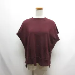マーリエパーエフデ Maglie par ef-de 半袖 ニット プルオーバー 9 ボルドー バーガンディ カットソーのサムネイル