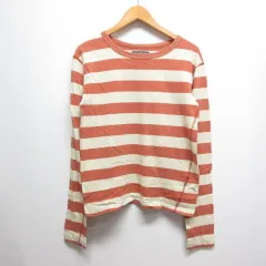 ロンハーマン ヴィンテージ  R.H.vintage ボーダー柄 長袖 Tシャツ カットソー S アイボリー×オレンジブラウン 日本製のサムネイル