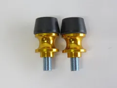 汎用 アルミ CNC オートバイ アクセサリー スイングアーム スプールスライダー スタンドスクリューボルト M10 金のサムネイル