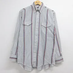L/古着 ラングラー 長袖 ウエスタン シャツ メンズ 90年代 90s ホワイト ストライプ 26jul22のサムネイル