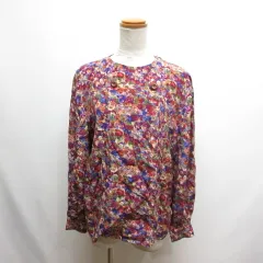 ミラショーン mila schon 花柄 シルク ブラウス ジャケット 38 紫 パープル 長袖 イタリー製のサムネイル