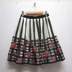 ドーリーガールバイアナスイ DOLLY GIRL by ANNA SUI 美品 花柄 オーガンジー スカート 2 オフホワイト シアー バックゴム 裏地付きのサムネイル