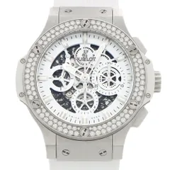HUBLOT ビッグバン アエロバン クロノグラフ 純正ダイヤベゼル 311.SE.2010.RW.1104.JSM12 ダイヤモンド デイト スケルトン 白 ホワイト SS ステンレス 純正ベルト 純正尾錠 メンズ 自動巻き ビックバンのサムネイル