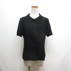 レキップヨシエイナバ L'EQUIPE YOSHIE INABA 美品 半袖 ステンカラー ジャケット 40 黒 ブラック 日本製のサムネイル