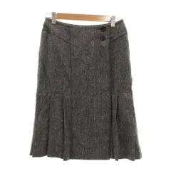 ボディドレッシングデラックス BODY DRESSING Deluxe 美品 ツイードスカート ミディ丈 シルク混 36 グレー プリーツ ボタン /SX ■ECF007のサムネイル
