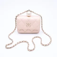 新品同様品 CHANEL シャネル ミニマトラッセ チェーンショルダーバッグ 31番台 ココマーク キャビアスキン ピンク 中古 4a005906のサムネイル