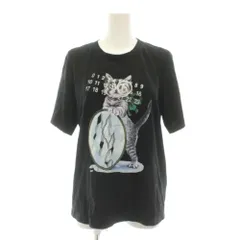 エムエムシックス メゾンマルジェラ MM6 Maison Margiela キャット＆グリッタープリントTシャツ カットソー S 黒 ブラック 半袖 S52GC0313 /YM6のサムネイル