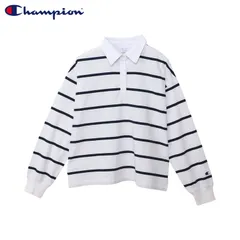 チャンピオン Champion シャツ 長袖 レディース ボーダー ドライ LONG SLEEVE T-SHIRT CW-B401のサムネイル
