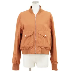 【美品】HERMES エルメス リバーシブル ブルゾン サイズ 44 レディース 2E0156DJ コットン100％ ジップアップ 無地 総柄 アウター オレンジ系 橙色 イタリア製のサムネイル