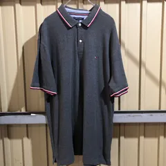3105 TOMMY HIFIGER ポロシャツ ダークグレー 2XL ワンポイントロゴ トミーヒルフィガー 古着卸アメリカ仕入のサムネイル