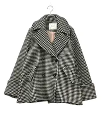 ハーリップトゥ ピーコート 千鳥格子柄 Proust Wool-Blend Melton Coat 1243307044 レディース SIZE S Her lip toのサムネイル