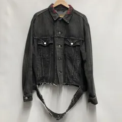 【中古】BALENCIAGA クラッシュ加工 襟刺繍デニムジャケット サイズ34 ブラック  493606 TXE06 バレンシアガ[17]のサムネイル