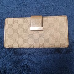 697 GUCCI グッチ GGロゴキャンバス Wホック ロングウォレット - メルカリ