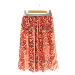 キャスキッドソン Cath Kidston フラワープリーツスカート ロング ラメ XS レッド /MY ■OS ■SHのサムネイル