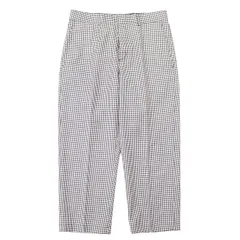 【新品同様】Dior ディオール スラックス 2022年製 クロップド ギンガムチェック 総柄 ウール × モヘヤ × シルク ワイド テーパードシルエット パンツ ボトムス メンズ 48 ホワイト ブラウン 白 茶 イタリア製 293C140B5576のサムネイル