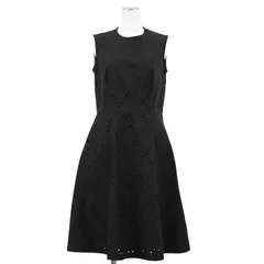 SALE【新品同様】MONCLER モンクレール ワンピース サイズ 42 レディース NOIR KEI NIMOMIYA ABITO 2018年製 クルーネック ノースリーブ パンチング  シルク100％ キャミソール ドレス ブラック 黒 ルーマニア製のサムネイル