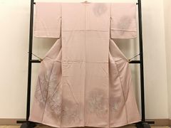 平和屋着物▽男性 単衣 訪問着 立波 鷹 鷲 暈し染め 金彩 洗える着物