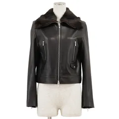 【SALE】FOXEY NEW YORK COLLECTION フォクシー ニューヨーク コレクション シングルライダースジャケット サイズ 38 レディース フェイクレザー フェイクファー アウター ブラック 黒 日本製 38935のサムネイル