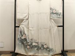 平和屋着物▽男性 単衣 訪問着 立波 鷹 鷲 暈し染め 金彩 洗える着物