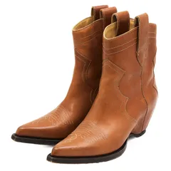 Maison Martin Margiela メゾンマルタンマルジェラ ブーツ ウエスタン サイズ 36 レディース 22 ショート レザーソール 本革 シューズ 革靴 ライトブラウン 茶色 イタリア製のサムネイル
