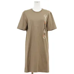 【美品】HERMES エルメス ワンピース サイズ 36 レディース 2024AW 4H4517DA Tシャツ コットン100％ プリント クルーネック ドレス カーキ フランス製のサムネイル