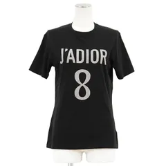 【美品】Christian Dior クリスチャンディオール 半袖Ｔシャツ サイズ XS レディース ショートスリーブ J'ADIOR ロゴ プリント コットン×リネン トップス ブラック 黒 イタリア製のサムネイル