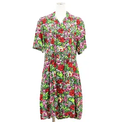 SALE【未使用】KENZO ケンゾー シャツワンピース サイズ 36 レディース フローラル 花柄 プリーツ レーヨン100% ドレス タグ付属 マルチカラー 総柄 チュニジア製のサムネイル