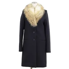 【SALE】theory セオリー ロングコート サイズ S レディース ファーカラー ファー取り外し可能 アウター ネイビー 紺のサムネイル