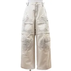 【美品】BALENCIAGA バレンシアガ ダメージ加工 カーゴパンツ サイズ 44 メンズ ワイド オーバーシルエット ボトムス ライトベージュ イタリア製のサムネイル