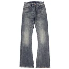 【極美品】BALENCIAGA バレンシアガ ウォッシュド加工 デニムパンツ サイズ XS メンズ レディース ユニセックス ブーツカット ロゴ ジーンズ ボトムス ライトインディゴ イタリア製のサムネイル