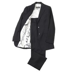 SALE【美品】DOLCE&GABBANA ドルチェアンドガッバーナ セットアップ サイズ 38 レディース ジャケット スラックス テーラード ノッチドラペル 2B センターベント チェンジポケット ロゴプリント フルライニング スーツ ブラック 黒 伊製