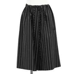 【SALE】JIL SANDER ジルサンダー スカート サイズ 34 レディース ストライプ ストレッチ ウエスト ドローストリング サイドポケット ボトムス ブラック ホワイト 黒 白 総柄 イタリア製のサムネイル