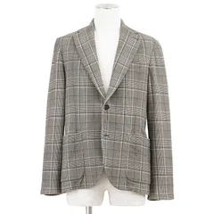 SALE【美品】CIRCOLO チルコロ テーラードジャケット サイズ 48 メンズ ストレッチ ジャージー グレンチェック ノッチドラペル 2B 開き見せ サイドベンツ アウター グレー系 灰色 ルーマニア製のサムネイル