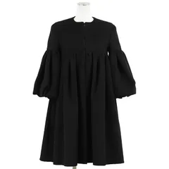 【未使用】Valentino ヴァレンチノ コート バルーンスリーブ サイズ 36 レディース ウール × アンゴラ ボリューム ノーカラー ギャザー フレア ドレス アウター ブラック 黒 イタリア製のサムネイル
