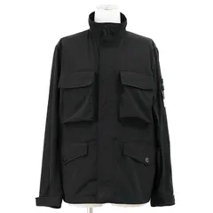 【未使用】STONE ISLAND ストーンアイランド ブルゾンジャケット マイクロツイル サイズ M メンズ ロゴ ボタン アームパッチ スタンドカラー ミリタリー アウター ブラック 黒 インドネシア製のサムネイル