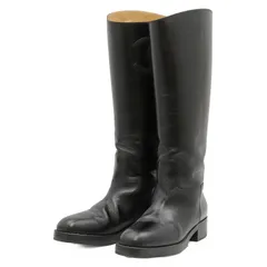 【美品】CHANEL シャネル ジョッキーブーツ サイズ 38.5C レディース G33870 サイドCOCOマーク ステッチ レザー ロング シューズ 革靴 箱付属 ブラック 黒 イタリア製のサムネイル