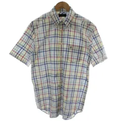 マンシングウェア MUNSINGWEAR Grand-Slam シャツ L マルチカラー チェック柄 ボタンダウンカラー 半袖 /GG ■MAのサムネイル