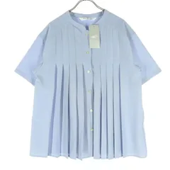 未使用 Ray Beams レイビームス 半袖 プリーツ ブラウス Ｆ ブルー レディース 古着のサムネイル