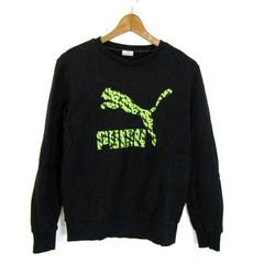 プーマ スウェット トレーナー トップス ロゴ スポーツウエア メンズ Mサイズ ブラック PUMA 【中古】