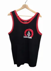 00s USA製 VOLCOM ボルコム リンガータンクトップ ブラック レッド Mのサムネイル