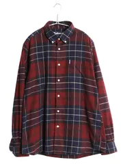 バブアー チェック 長袖 ボタンダウン シャツ メンズ M / TAILORED FIT 起毛 コットン ネルシャツ ワンポイント ポケット付き マルチカラーのサムネイル