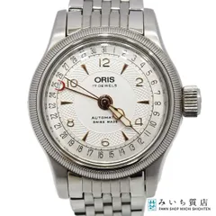 稼働 腕時計 ORIS オリス 7550 ポインターデイト 17石 自動巻き 裏スケ シルバー色文字盤 レディース J380のサムネイル