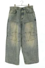 バレンシアガ  25SS  814161 TNW65 ダメージ加工総柄ドローコードバギーデニムパンツ メンズ Sのサムネイル