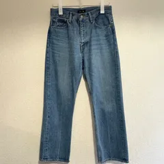 ●Drawer ドゥロワー　デニムパンツ　ロゴ刺繍 ストレート カットオフ　フリンジ　ジーンズ サイズ36 ブルー 6514-299-1366【中古】 Bランク　730-6のサムネイル