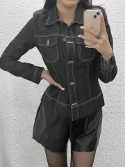 GUESS(ゲス) ウール モダン シック カジュアル トラッカー スリムフィット ウォーク デニムジャケット 90 C13517のサムネイル