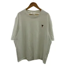アミ アレクサンドル マテュッシ ami alexandre mattiussi Ami de Coeur ハートロゴ刺繍 クルーネック Tシャツ カットソー 半袖 オーバーサイズ XL 白 ホワイト BFUTS005.726 /XZ ■GY77のサムネイル
