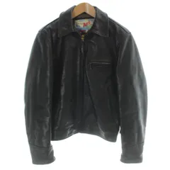 エアロレザー AEROLEATHER スポーツジャケット スポジャケ ライダース レザー 革ジャン ステアハイド 牛革 ブランケット裏地 34 黒 ブラック /MW ■GY11のサムネイル